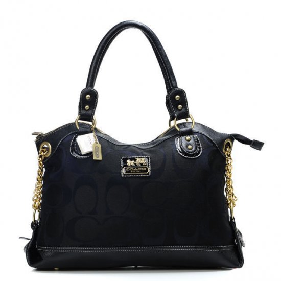 Coach Legacy Pinnacle Lowell In Signature Large Black Satchels ADU Coach Legacy Pinnacle Lowell In Signature Large Black Satchels ADU